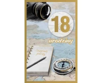 Birthday Card 18th Birthday, Notebook, compass, 13x20,5 cm